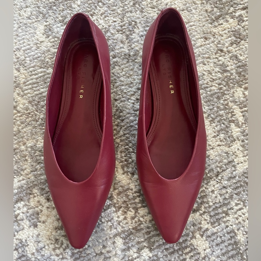 Burgundy Pointed Toe Flats